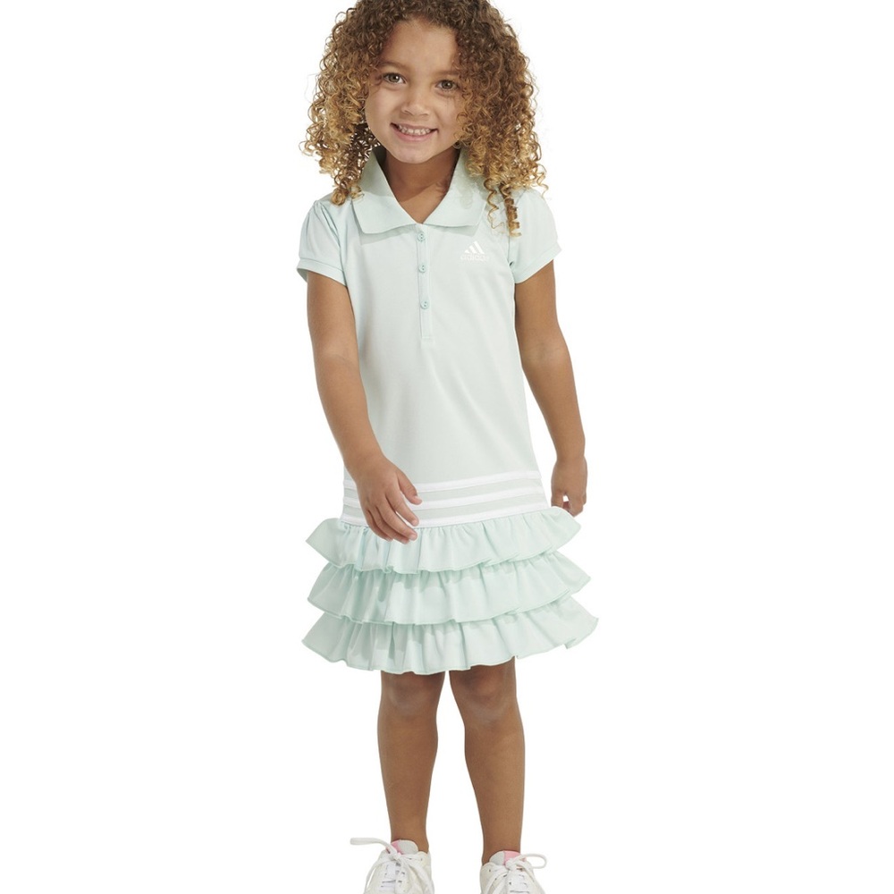 Adidas Blue Polo Dress with Collared Neckline and Sporty Design